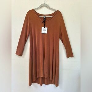 Agnes & Dora Pumkin Spice Tunic Dress, Size Large, NWT